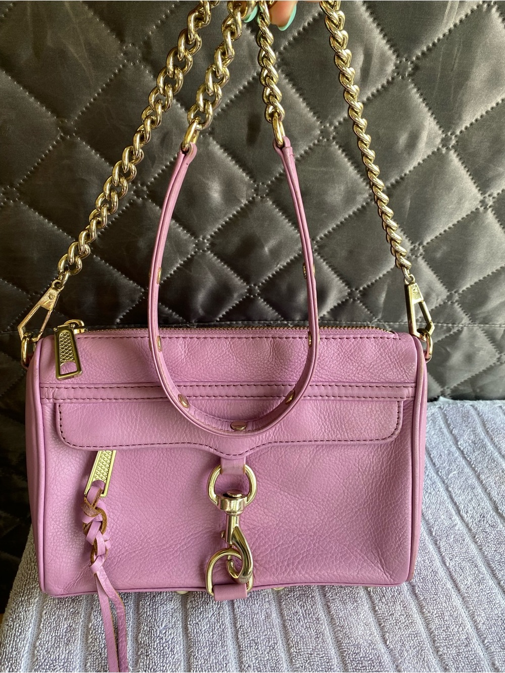 Rebecca Minkoff Mini MAC Crossbody Bag Pink Gold Hardware